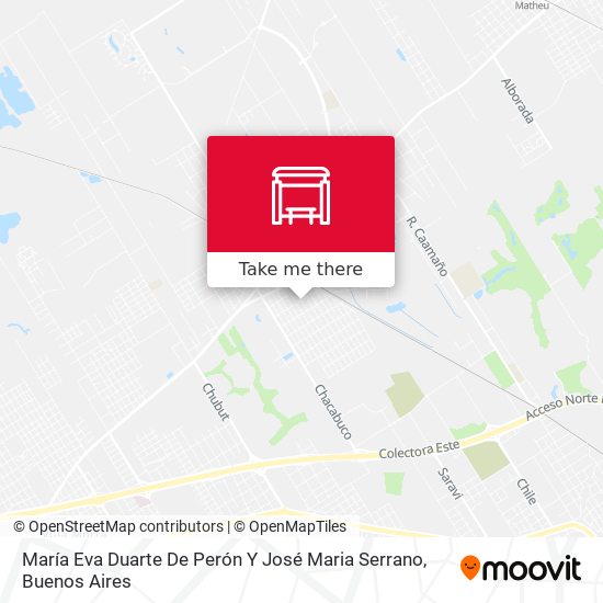 María Eva Duarte De Perón Y José Maria Serrano map