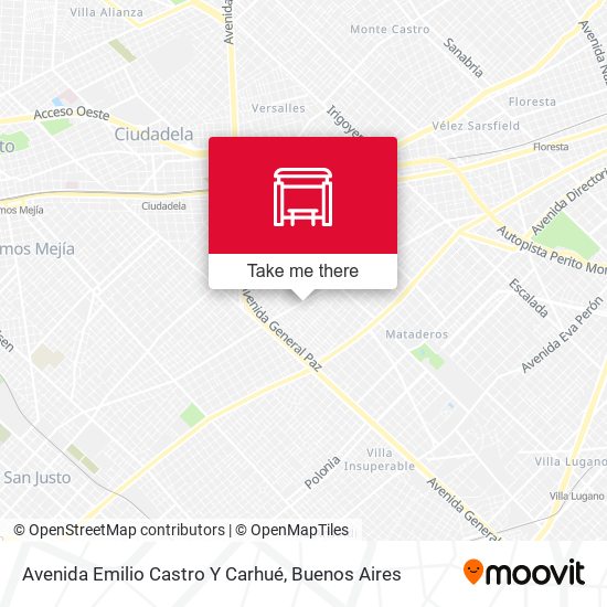 Avenida Emilio Castro Y Carhué map