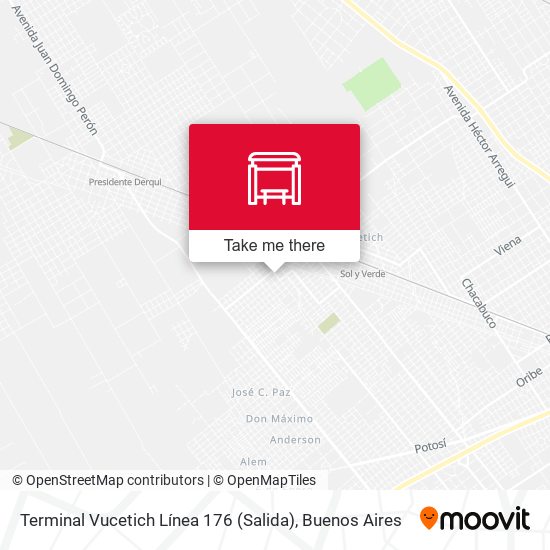 Terminal Vucetich Línea 176 (Salida) map