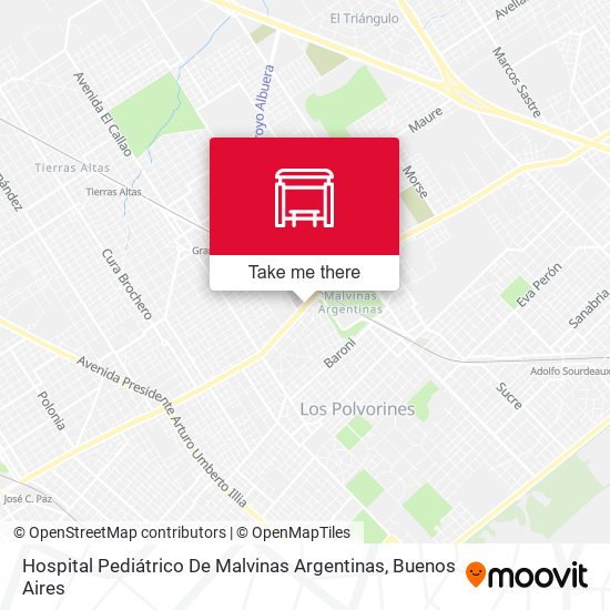 Mapa de Hospital Pediátrico De Malvinas Argentinas