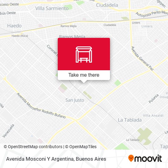 Mapa de Avenida Mosconi Y Argentina