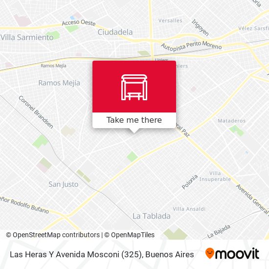 Las Heras Y Avenida Mosconi (325) map