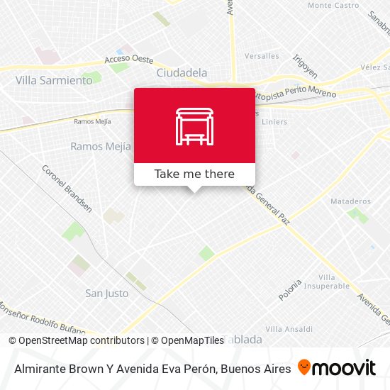 Mapa de Almirante Brown Y Avenida Eva Perón