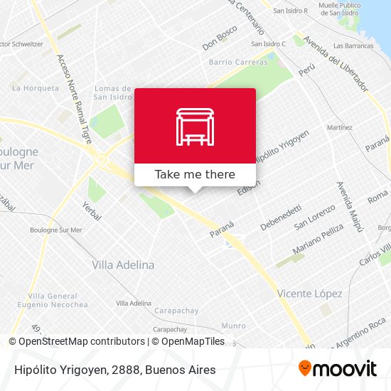 Mapa de Hipólito Yrigoyen, 2888