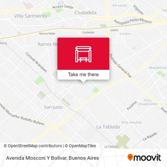 Mapa de Avenida Mosconi Y Bolívar