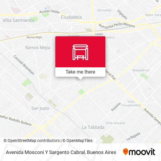 Avenida Mosconi Y Sargento Cabral map