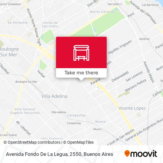Mapa de Avenida Fondo De La Legua, 2550