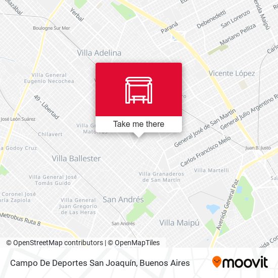 Campo De Deportes San Joaquín map