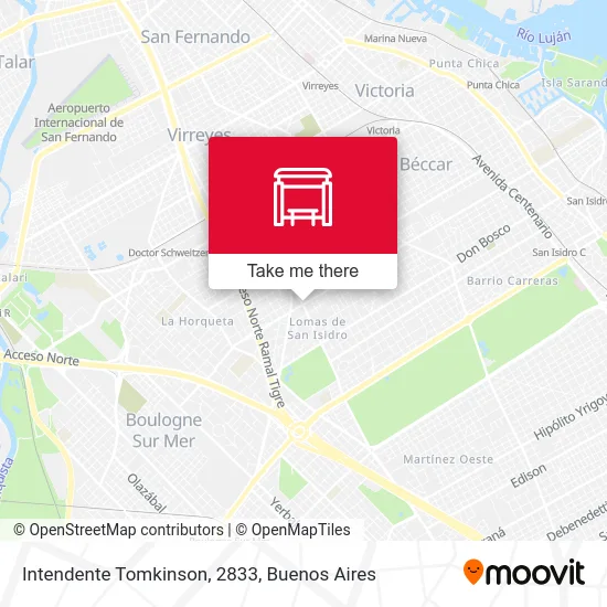 Intendente Tomkinson, 2833 map