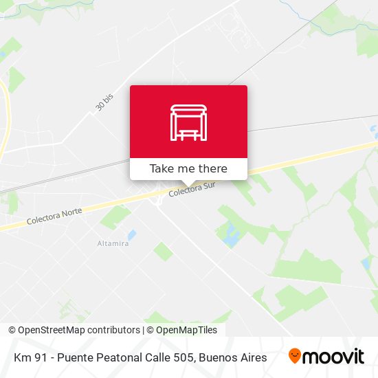 Mapa de Km 91 - Puente Peatonal Calle 505