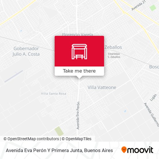 Mapa de Avenida Eva Perón Y Primera Junta
