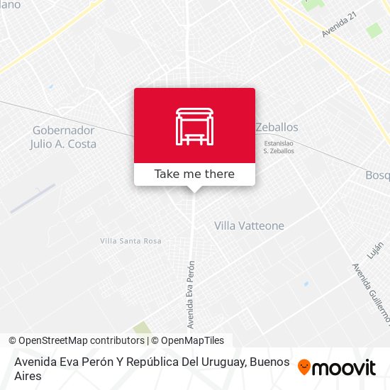 Avenida Eva Perón Y República Del Uruguay map