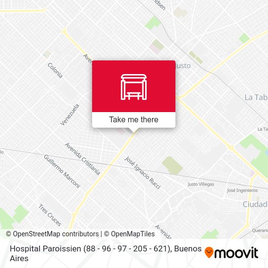 Hospital Paroissien (88 - 96 - 97 - 205 - 621) map