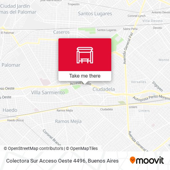 Colectora Sur Acceso Oeste 4496 map