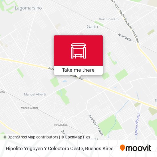 Hipólito Yrigoyen Y Colectora Oeste map