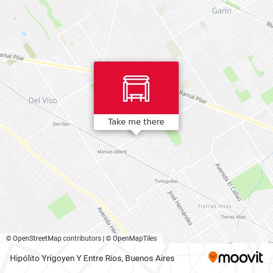Mapa de Hipólito Yrigoyen Y Entre Ríos