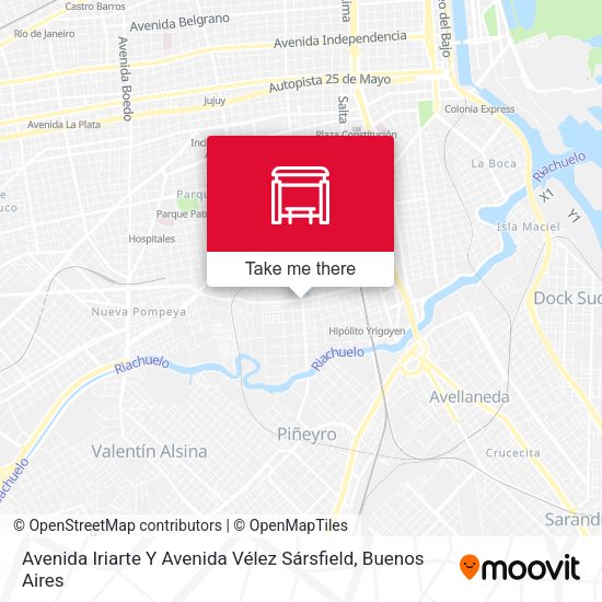 Avenida Iriarte Y Avenida Vélez Sársfield map