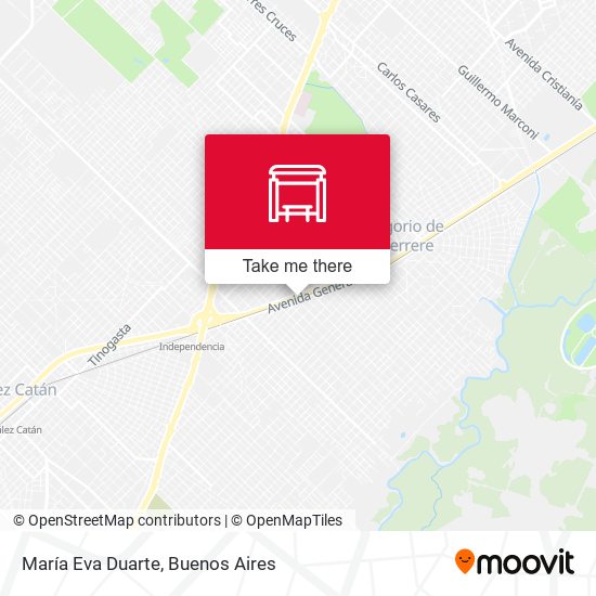 María Eva Duarte map
