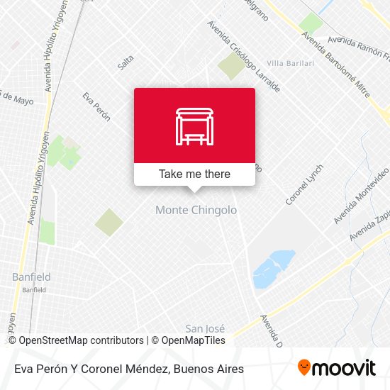 Eva Perón Y Coronel Méndez map
