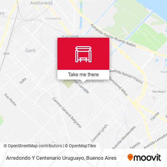 Arredondo Y Centenario Uruguayo map