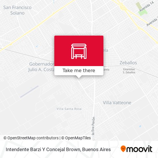 Intendente Barzi Y Concejal Brown map