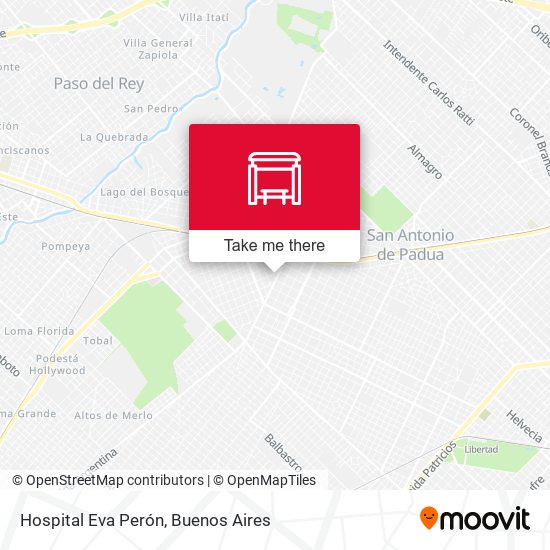 Hospital Eva Perón map