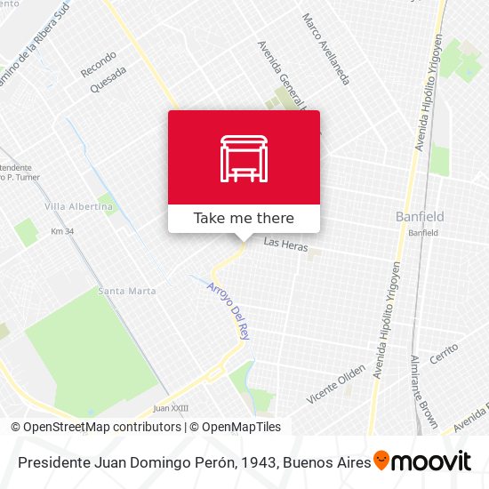 Presidente Juan Domingo Perón, 1943 map