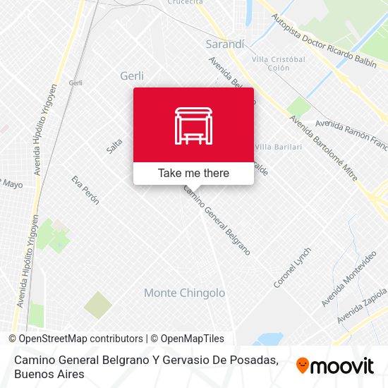 Mapa de Camino General Belgrano Y Gervasio De Posadas