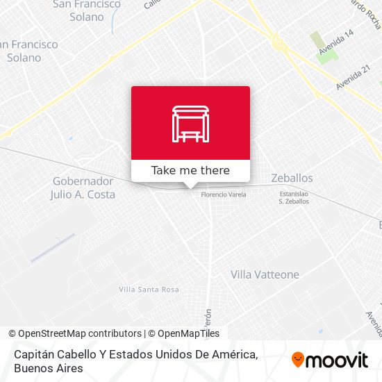 Mapa de Capitán Cabello Y Estados Unidos De América