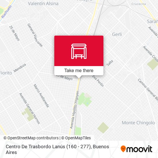 Mapa de Centro De Trasbordo Lanús (160 - 277)