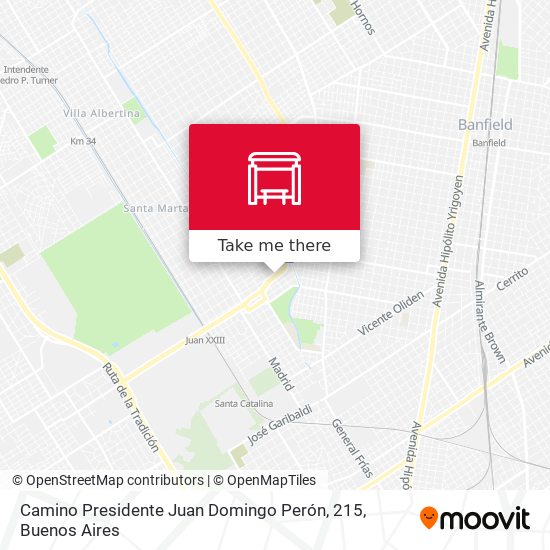 Mapa de Camino Presidente Juan Domingo Perón, 215