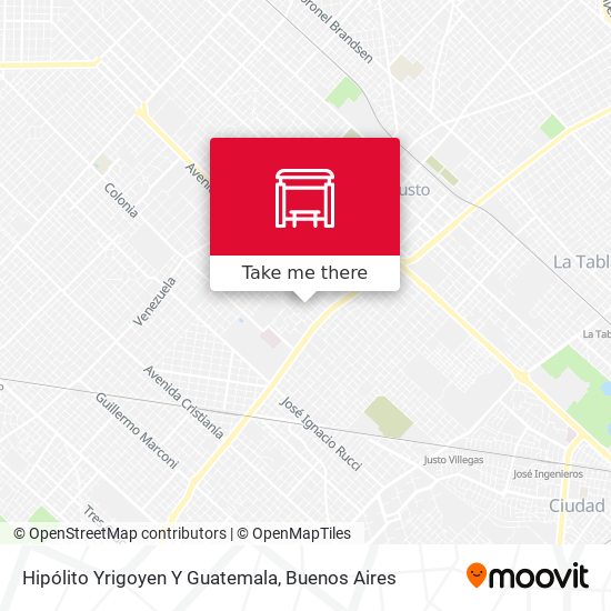 Mapa de Hipólito Yrigoyen Y Guatemala