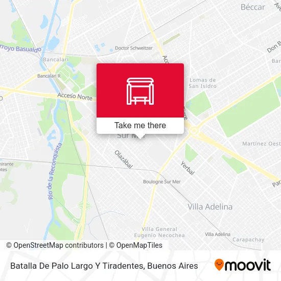 Batalla De Palo Largo Y Tiradentes map