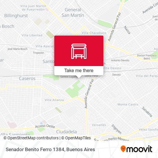 Mapa de Senador Benito Ferro 1384