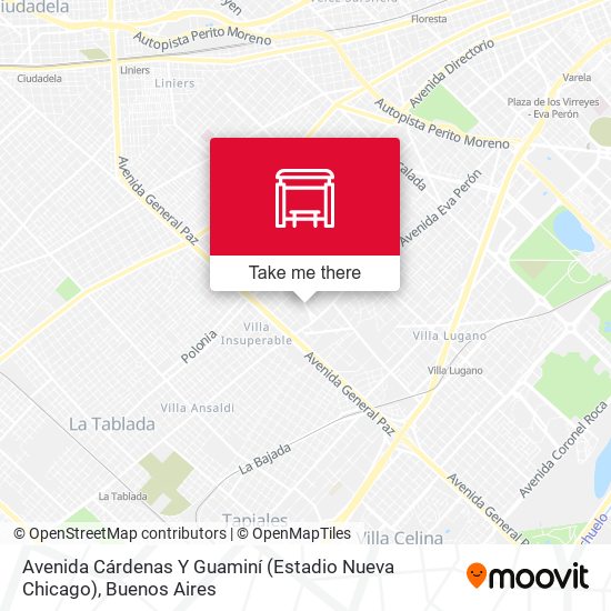 Avenida Cárdenas Y Guaminí (Estadio Nueva Chicago) map