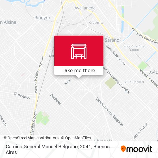 Mapa de Camino General Manuel Belgrano, 2041