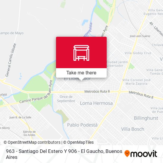 Mapa de 963 - Santiago Del Estero Y 906 - El Gaucho
