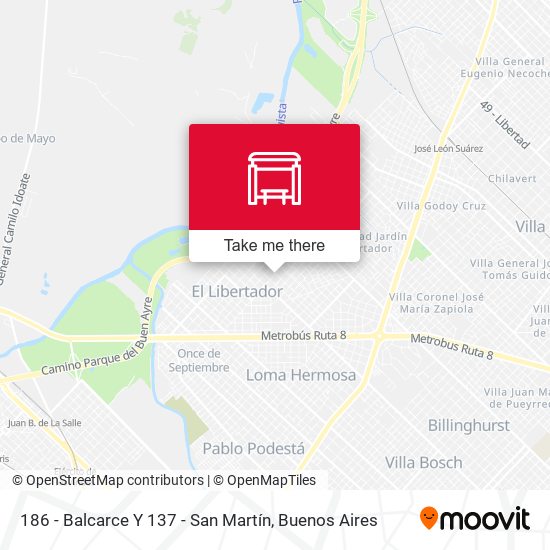 186 - Balcarce Y 137 - San Martín map