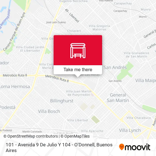 101 - Avenida 9 De Julio Y 104 - O'Donnell map