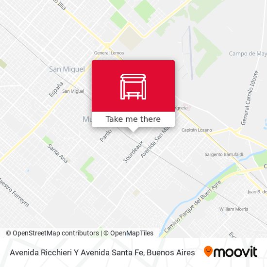 Avenida Ricchieri Y Avenida Santa Fe map