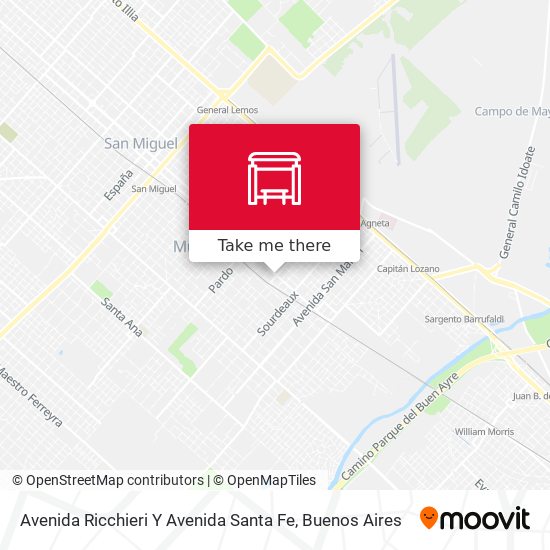 Mapa de Avenida Ricchieri Y Avenida Santa Fe