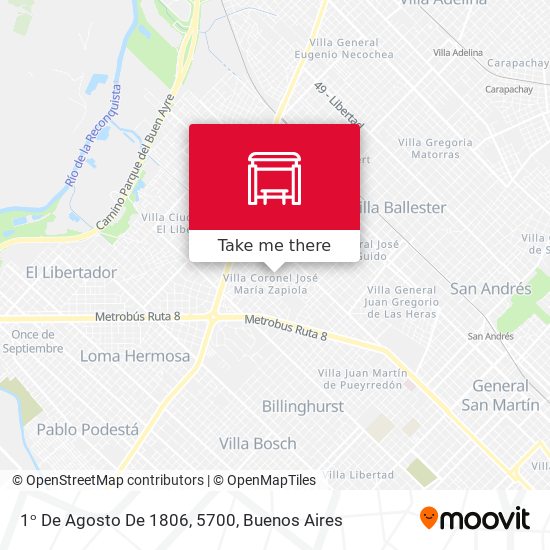 1ᵒ De Agosto De 1806, 5700 map