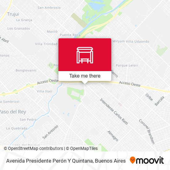 Mapa de Avenida Presidente Perón Y Quintana