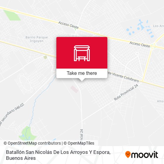 Batallón San Nicolás De Los Arroyos Y Espora map