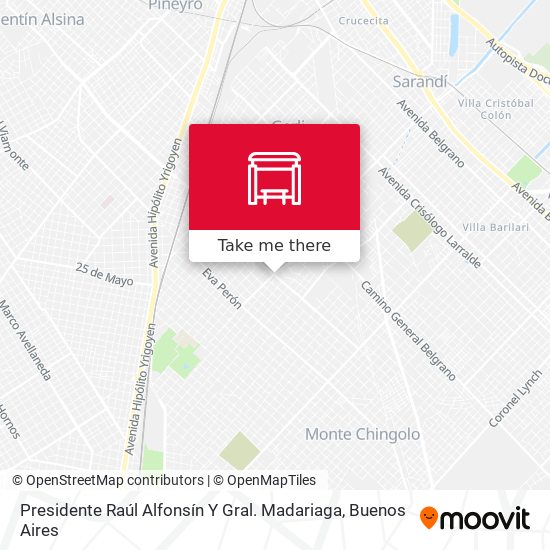 Mapa de Presidente Raúl Alfonsín Y Gral. Madariaga