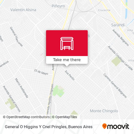 General O Higgins Y Cnel Pringles map