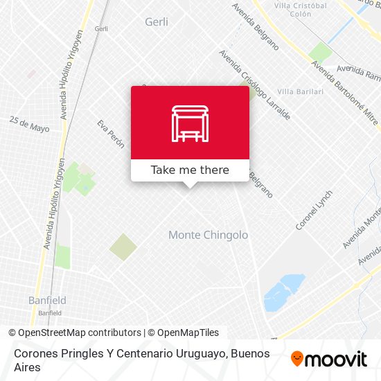 Corones Pringles Y Centenario Uruguayo map