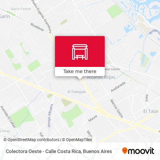 Mapa de Colectora Oeste - Calle Costa Rica