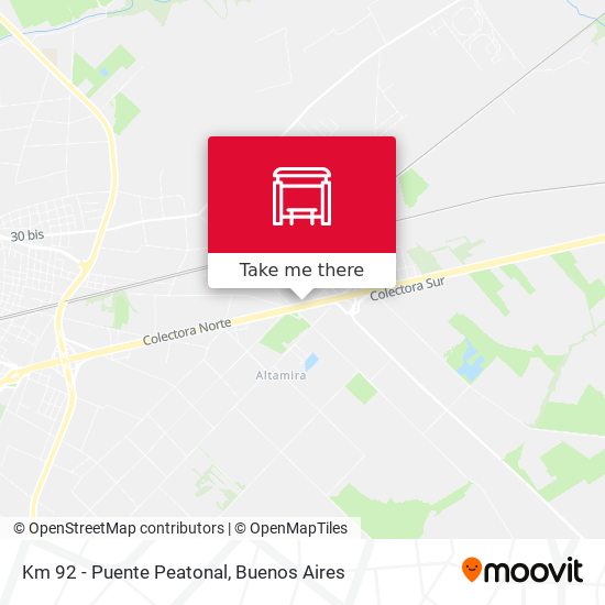 Km 92 - Puente Peatonal map