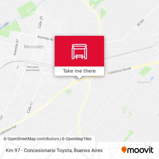 Mapa de Km 97 - Concesionario Toyota